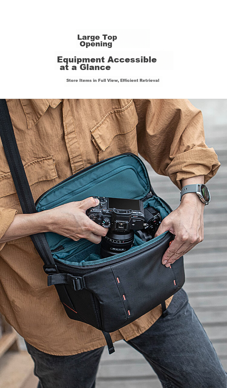 PGYTECH Dandelion Shoulder Bag, OneMo Camera Bag, DSLR Crossbody Bag, Fuji Nikon Canon Camera Bag, Stabilizer Storage Bag, OneMo Sling Shoulder Bag, 7L Camouflage Gray 8