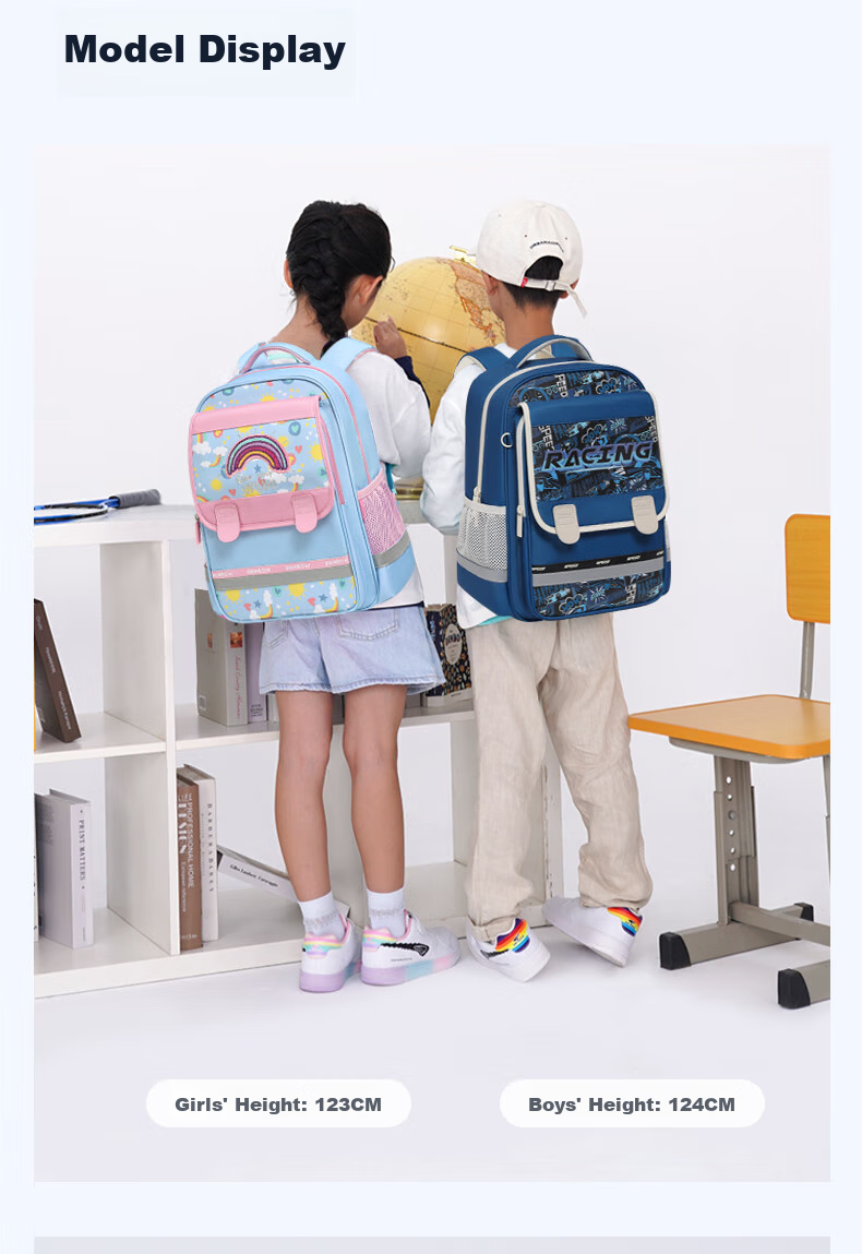 DR·KONG Spine-Protecting Lightweight Backpack for Girls, Elementary School Students Grades 1-3, Children's Gift, Large Capacity Ultra-Light Backpack 15