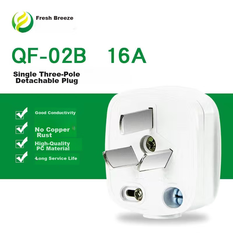 Kyfen Three-Eye 2-Pin Plug, Power Cord, High-Power 16A Plug, Two-Prong Two-Way Plug, Wireless QF-02B