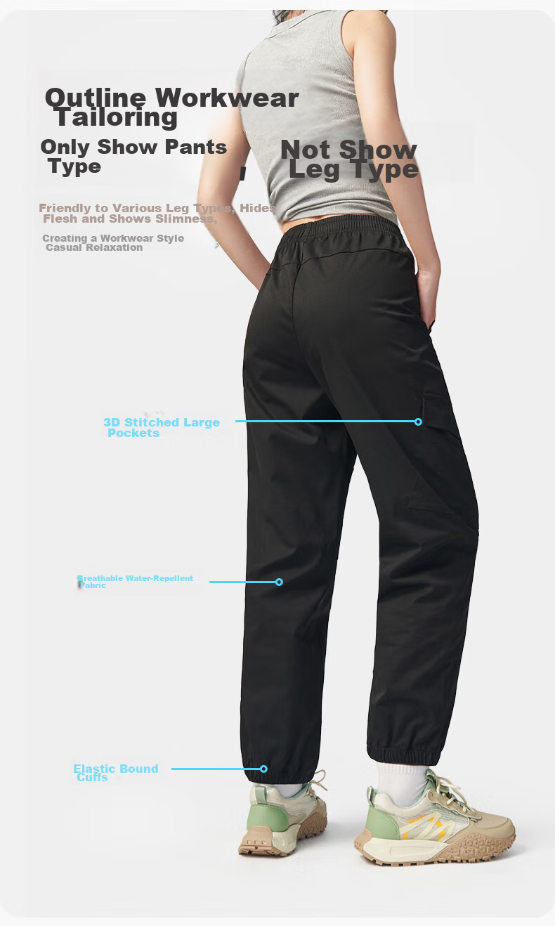 TECTOP Outdoor Lightweight Casual Pants, Couple's Loose-Fit Trousers 2412293XX Men's Classic Black L 8