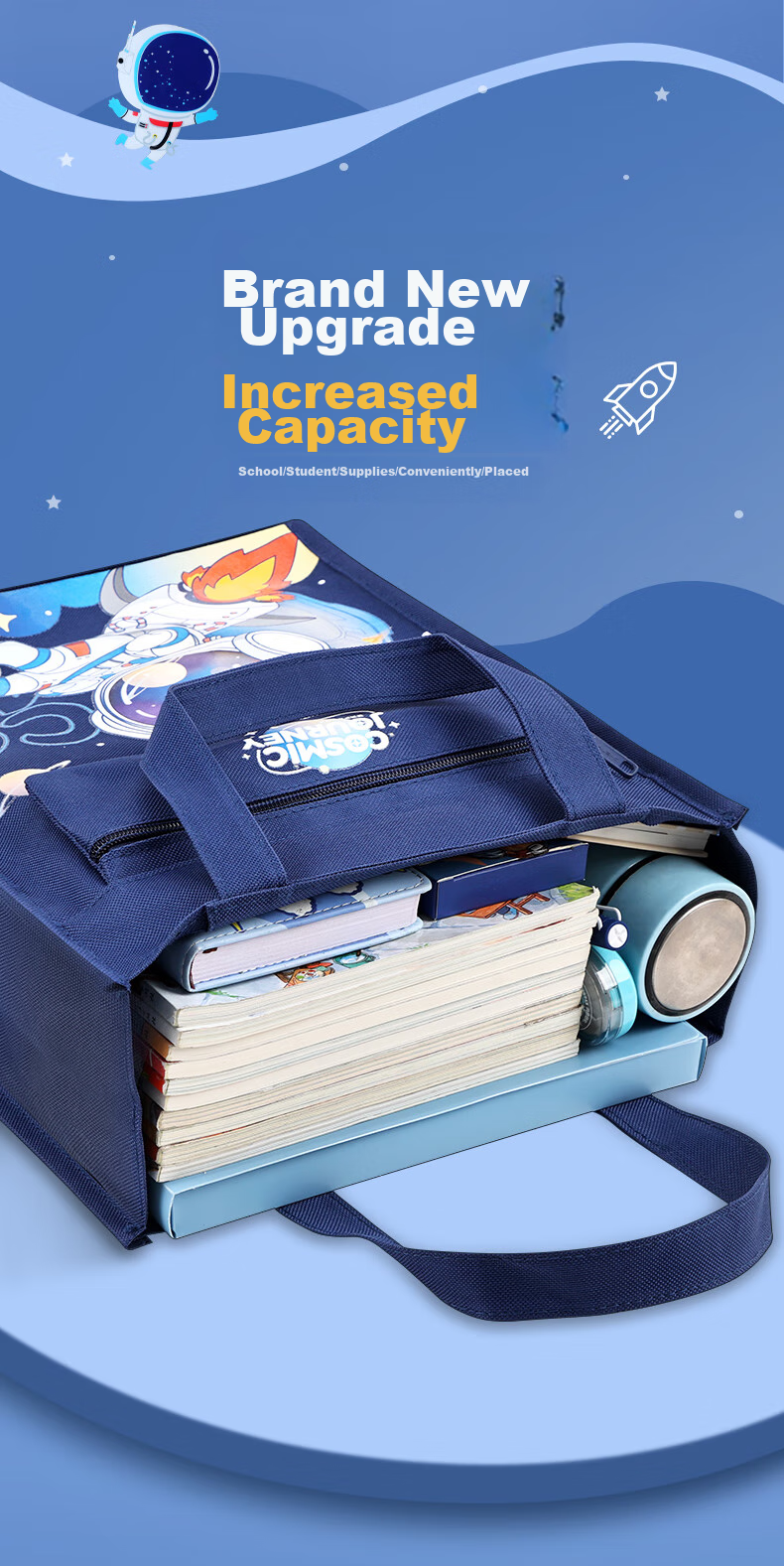 Licao Multifunctional Tutoring Bag, Large Capacity Handheld Tutoring Pack, Middle School Handbag, Art Supply Bag, Study Backpack, Children's Learning Supplies [Kapibara] 5