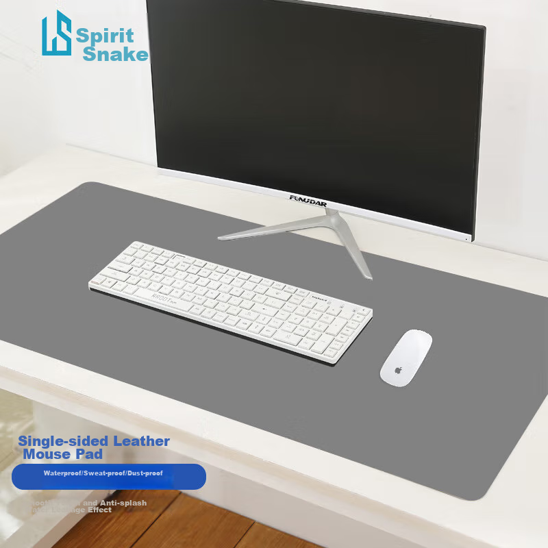 Коврик для мыши Lingshe Leather Waterproof Mouse Pad, 900x450x1.5 мм, игровой, бизнес-серый