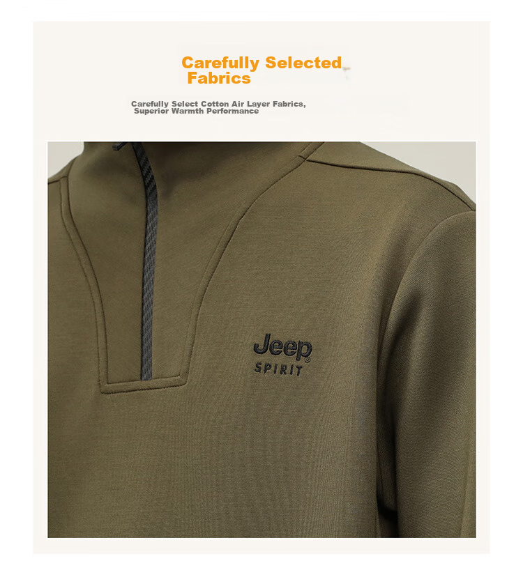 JEEP SPIRIT Men's Sweatshirt, Long-Sleeved T-Shirt for Autumn And Winter, Loose-Fitting Casual Trendy Top for Men's Clothing 1