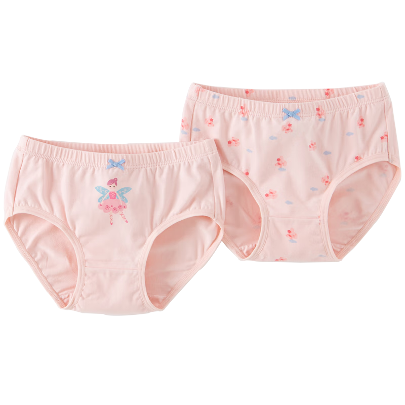 DAVE & BELLA [Two-Pack] Children's Underwear, Girls' Mid to Big Kids' Triangle Briefs And Shorts, 2024