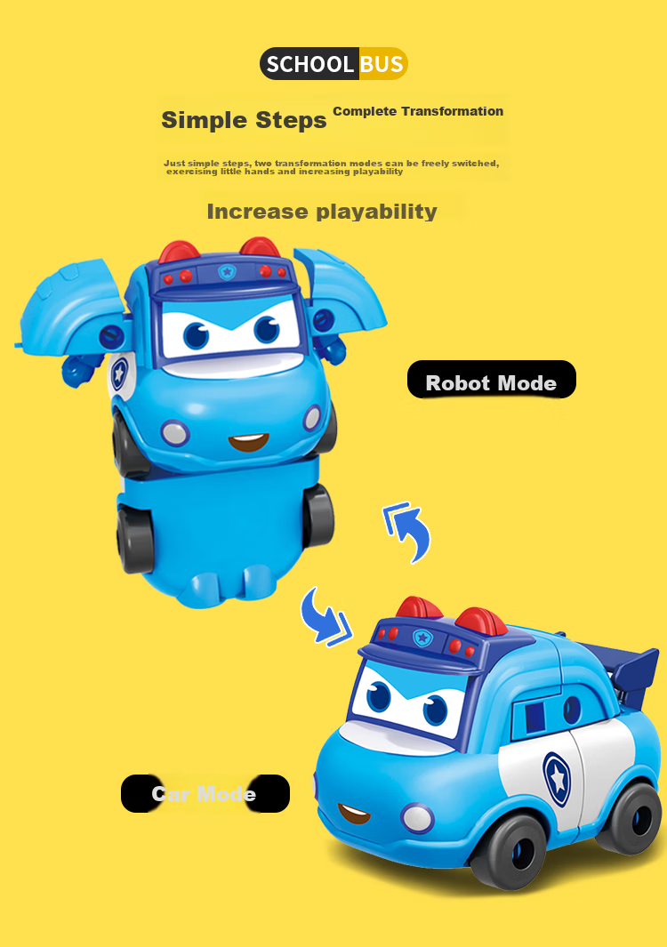 BIG TAYLOR Large Transforming School Bus Gode Children's Toy Robot, Six-In Combination Machine, Birthday Gift for Boys And Girls 7