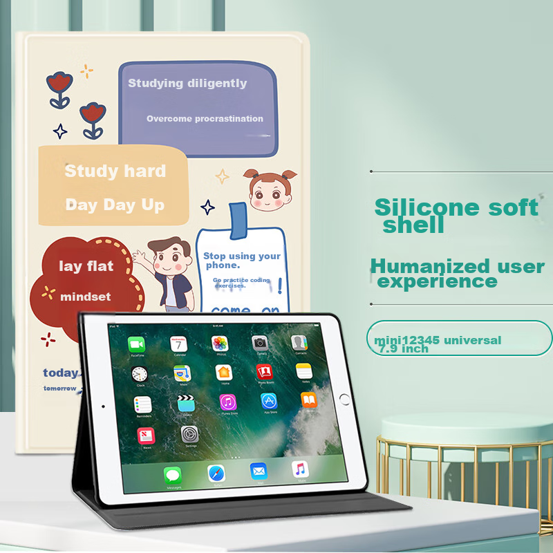 Shihan IPad Mini 5/4 Case, 7.9-Inch Apple Tablet Protective Cover, Mini 1/2/3 Full Protection Soft Case, Silicone Book-Style Stand, Shockproof