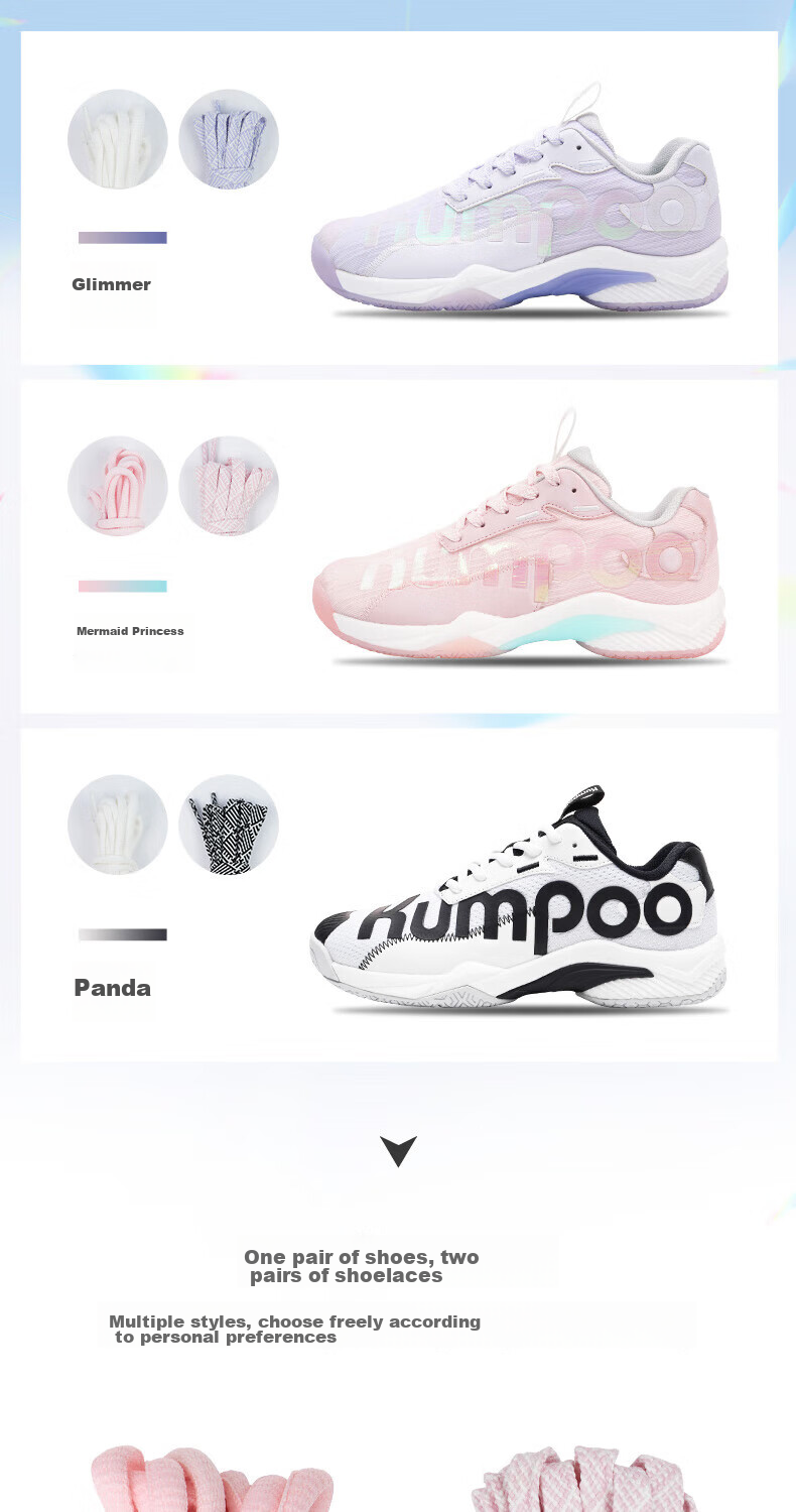 KUMPOO Glass Badminton Shoes, Non-Slip, Wear-Resistant, Shock-Absorbing, Xunfeng Men's And Women's Sports Training Shoes, Light Pink, 39D72Pro 7