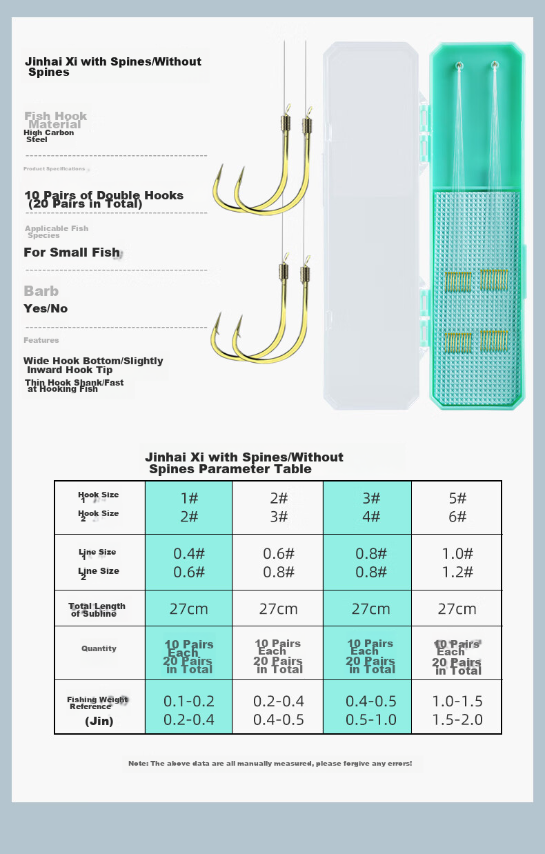 Diaoyuwang Fishing Hook with Pre-Tied Short Line, Double Hook Anti-Tangle Finished Product, Shihang Fishing Hook, Jinxiu Crucian Carp Hook Line Hook 27cm 14