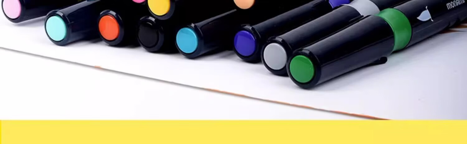 Monami Colorful Showy Brush, Soft Tip, Elastic Journal Brush, English Calligraphy Brush, Macaron 6-Color Set 04038Z06-DP Watercolor Brush 10