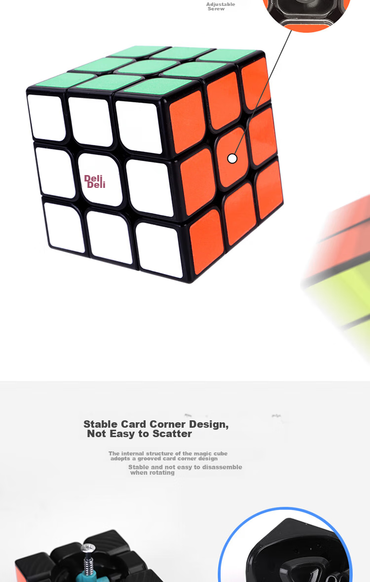 Deli Children's 2x2 And 3x3 Rubik's Cube Set, Stress-Relieving Smooth Birthday Gift Toy 74513 3