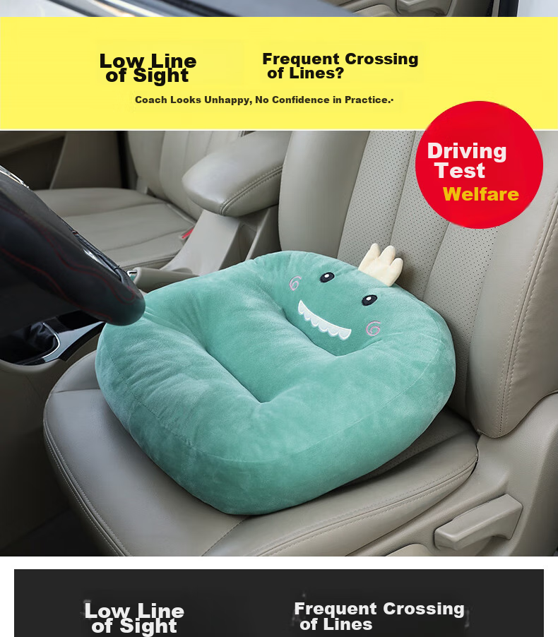 Buleishen Car Seat Cushion, Height-Increasing Pad, All-Season Ventilated Seat Cover, Lumbar Support, for Driving Practice, Car Exam, Anti-Slip Mat 2