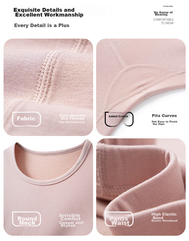 Yiershuang [Containing Cashmere And Silk] Women's Thermal Underwear Set, Cotton Base Layer Autumn Top And Pants for Wome 23