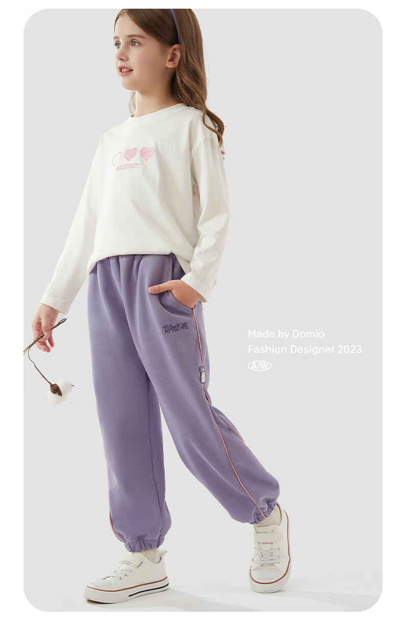 Disney Children's Pants Spring And Autumn Girls' Sweatpants Kids' Casual Trousers Children's Clothing T91127 Light Gray 120cm 17