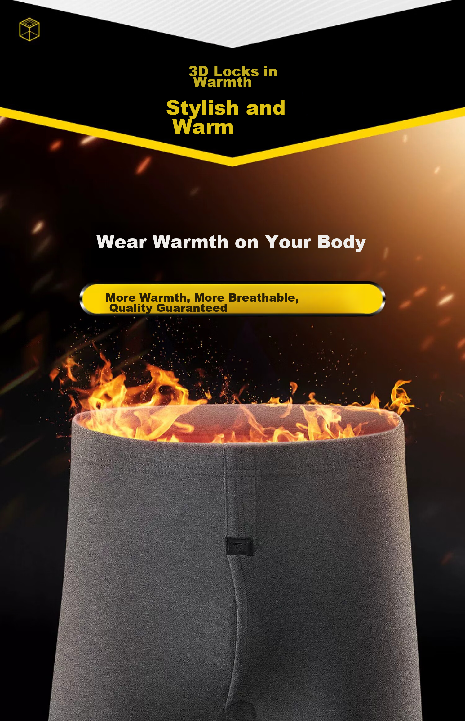 SEPTWOLVES [320g] Fleece-Lined Thermal Pants, Autumn And Winter Thickened Long Johns, Men's Warm Thick Inner Wear Fleece Pants 8