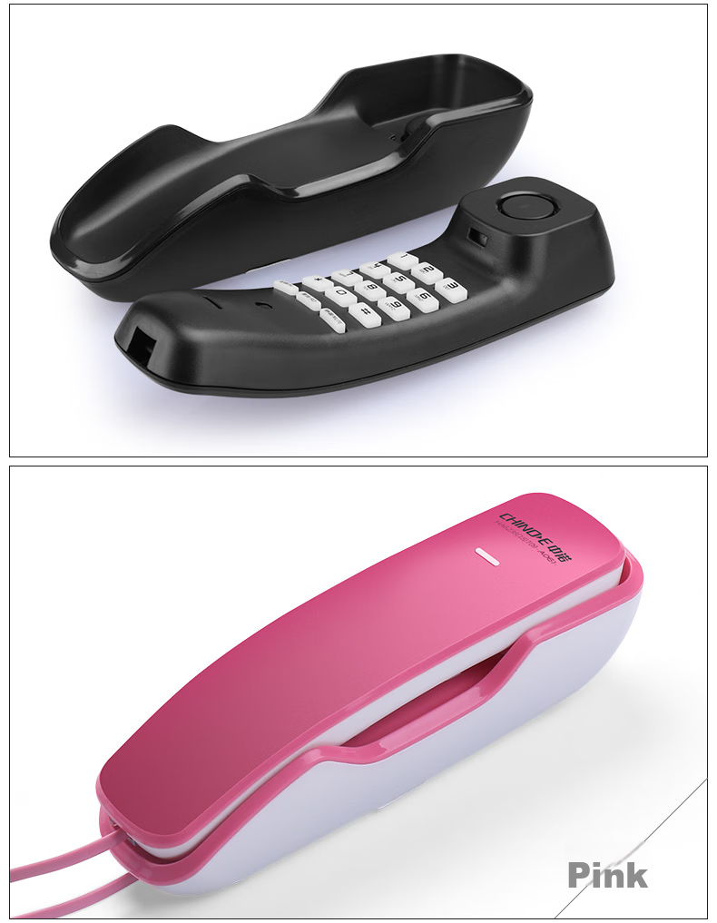CHINO-E Telephone, Landline Hotel Phone, Small Handset, Desk And Wall Dual-Use, Battery-Free Wall-Mounted Extension, A061 Black Office Companio 11