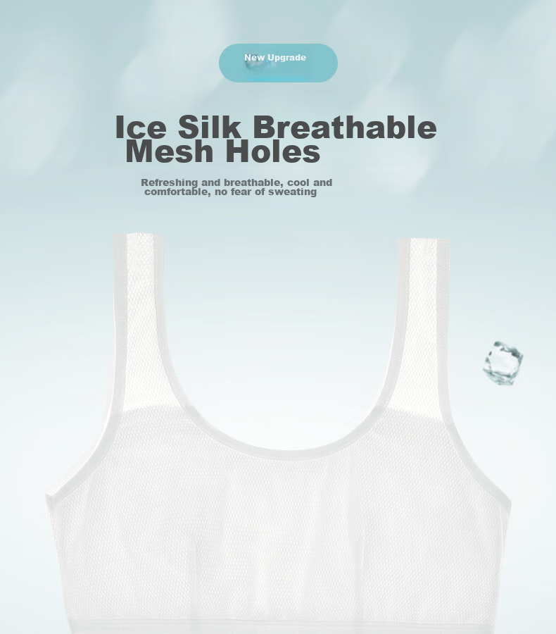 Ailier&ouluola, 2 Pieces of Elementary And Middle School Students' Running Sports Vest Underwear, Mesh Thin Fabric, for Young Girls And Teenagers, Bra, 75A6071 1