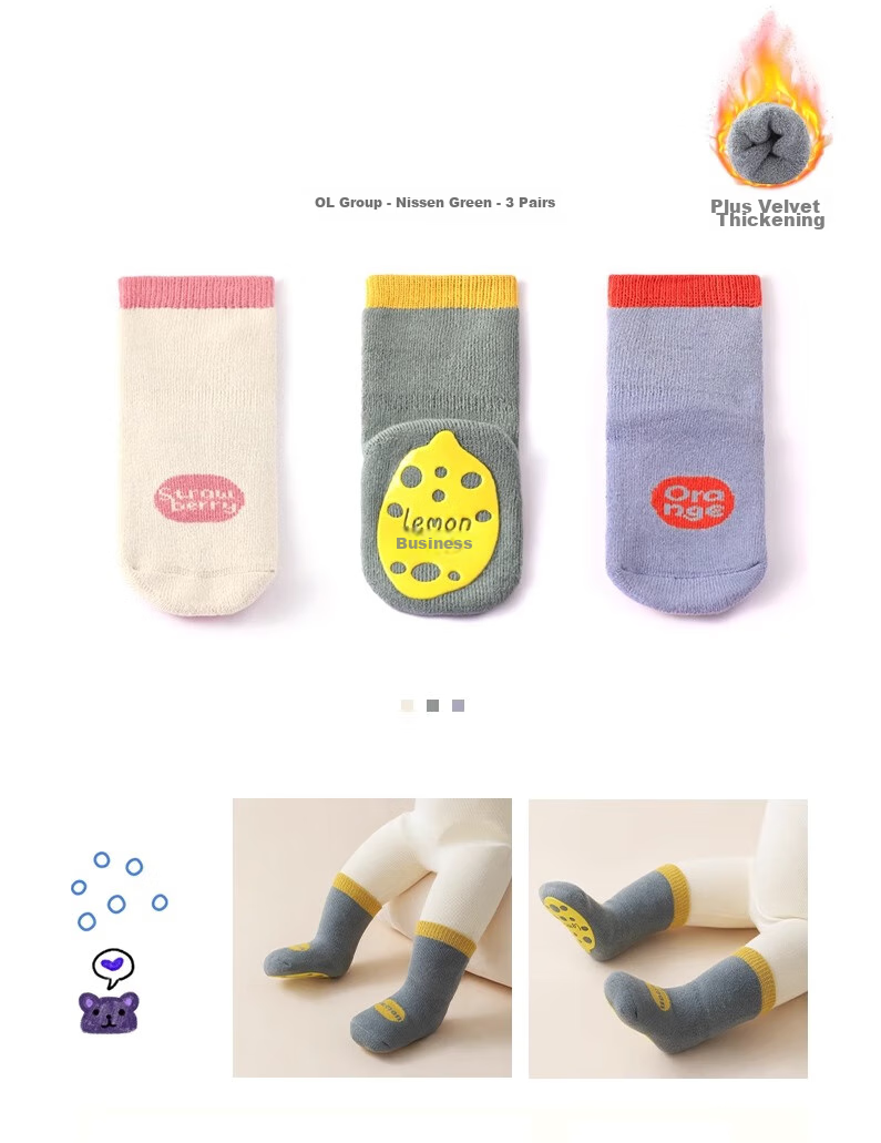 Beitaisi Floor Socks, Spring And Autumn Indoor Non-Slip Insulation, Newborn Baby Boys Girls Children Mid-Calf Walking Socks 21