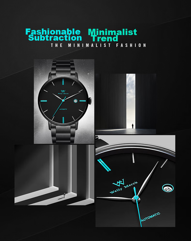 Welly Merck Swiss Brand Watch, Men's Simple Mechanical Watch, Birthday Gift 4