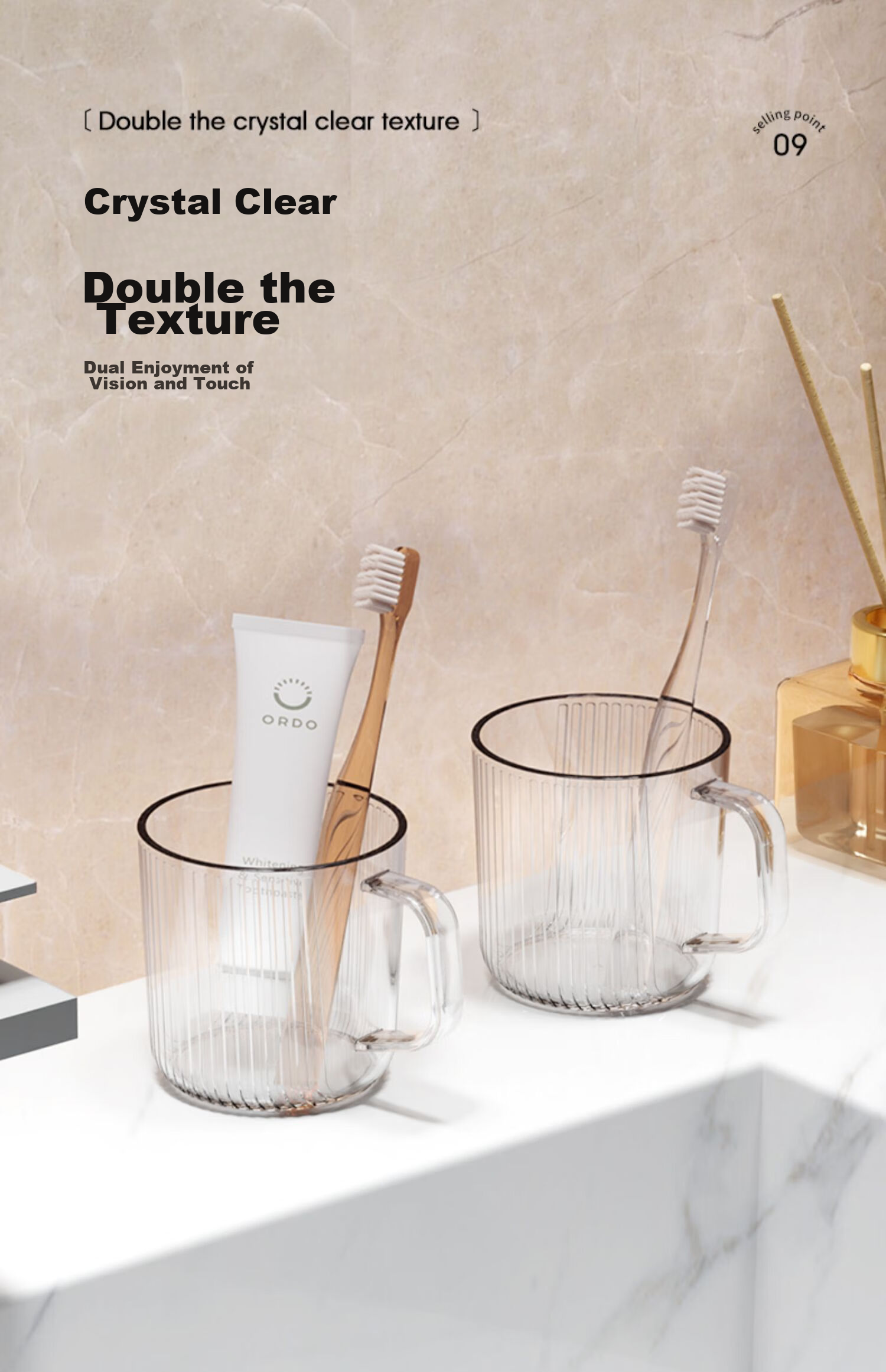 Bdo Mouthwash Cup, Pangdonglai Style Toothbrush Cup, Washing Cup for Adults And Couples, Thickened with Handle, Tooth Mug, 2 Pieces 6
