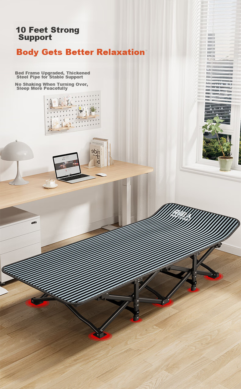 Nanjiren Folding Bed, Single Bed, Office Nap Bed, Hospital Accompanying Bed, Portable Lounge Chair, Outdoor Camping Bed 2