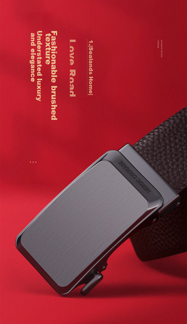 HLA Men's Belt, Business Automatic Buckle, Top-Grain Leather Waistband, Gift Box, Trouser Belt, Fashionable Birthday Gift for Boyfriend This Year 4