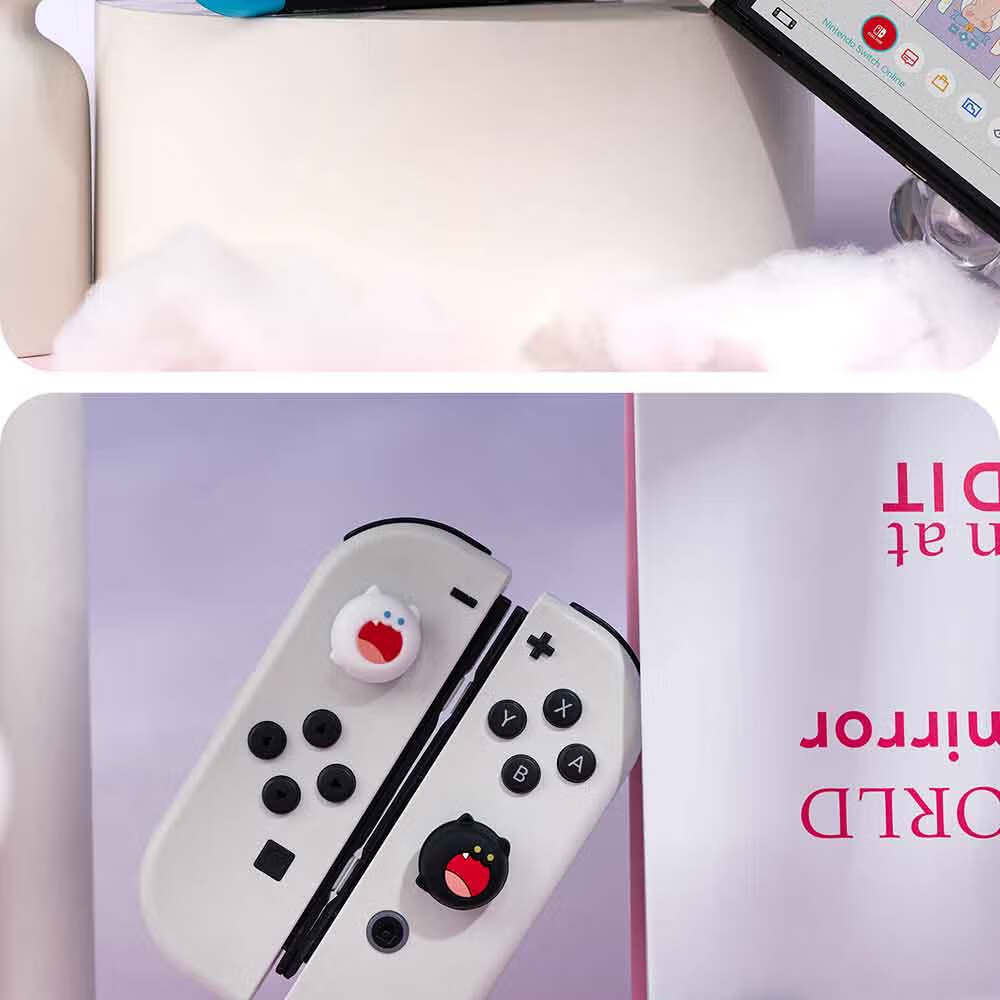 Jixiang Bobo Cat Switch Joy-Con Capsule, Compatible with OLED/NS/LITE Silicone Protective Cover for Joy-Con Controller, 4-Piece Set, Gaming Accessories 8