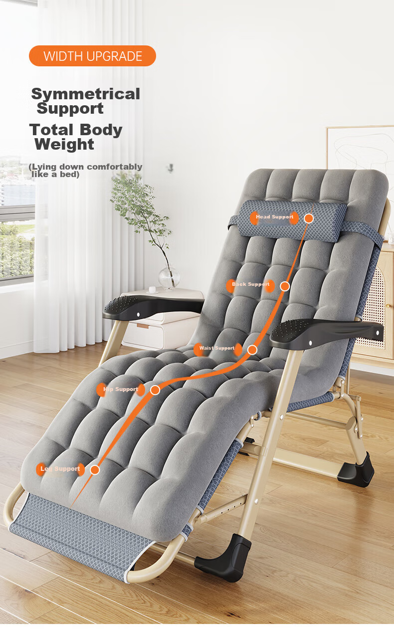 OKeefe Folding Bed, Lounge Chair, Single Bed, Office Nap Chair, Folding Chair, Hospital Companion Bed, Camp Bed, Integrated Seat Cushio 7