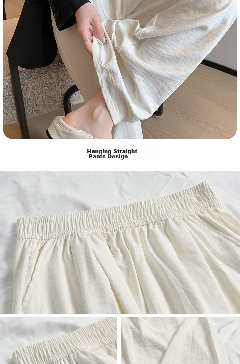 LangSha Lazy Style Yamamoto Pants for Women, Spring And Summer High-Waisted Draping Floor-Length Pants, Petite Wide-Leg Casual Trousers 9
