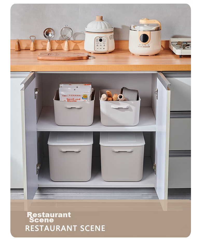 Youjialiangpin Plastic Storage Box, Clothes Organizer, 20L*2+10L*2, Khaki Color, with Lid, Insect-Proof, for Home Use 13