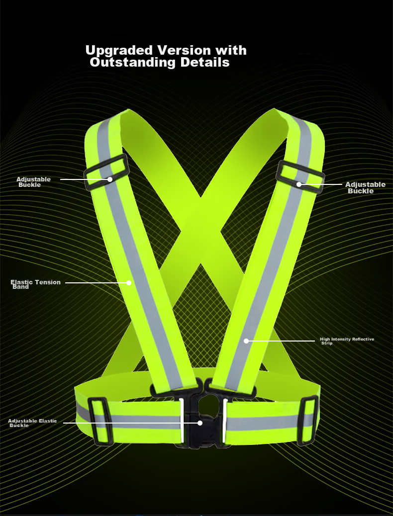 GUANNUODA Reflective Adjustable Elastic Vest, Municipal Construction Safety Warning Vest, Reflective Vest, Customizable 3
