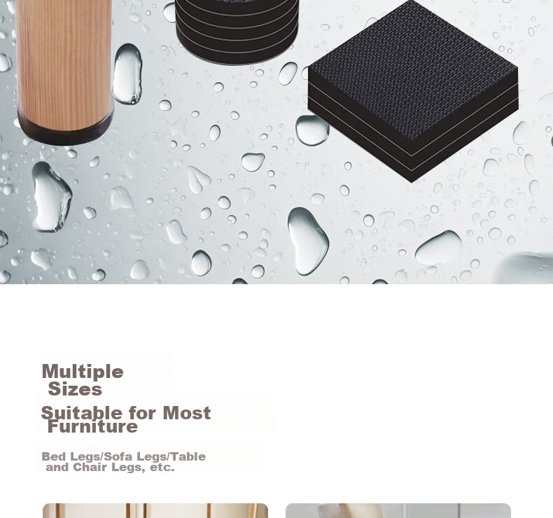 Dienmern Table And Chair Foot Pads, 88 Pieces, Bench Chair Thickened Wear-Resistant Non-Slip Stickers, Table Leg Pads, Anti-Ring Furniture Protection Pads, Square And Round Shapes 7