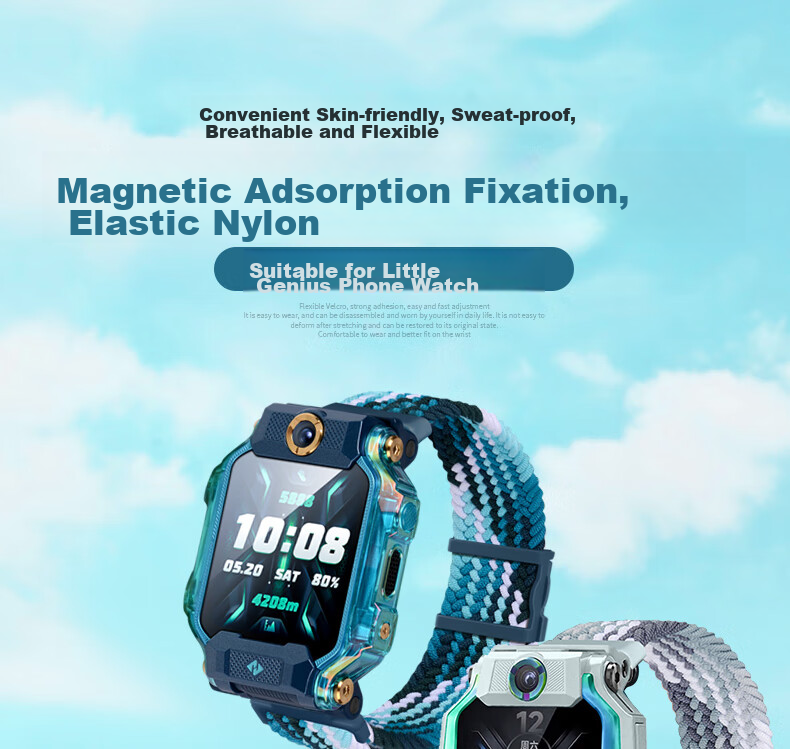 Watchbond Compatible with Xiaotianc Z8 Children's Smartwatch Strap, Suitable for Z10/Z9/Z8A/Z7/Z6/Z5 Braided Magnetic Clasp Watchband, Replacement for Q2A/Q1R/D3 Y01A Wristband 1