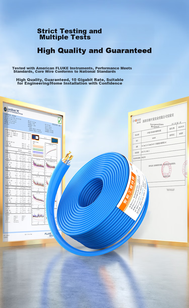 CHOOSEAL (CHOSEAL) CAT6A Unshielded Twisted Pair Cable, 10 Gigabit High-Speed, Pure Copper Core, Original Engineering And Home Installation Box Cable, Blue, 305 Meters, QS2668BT305 6