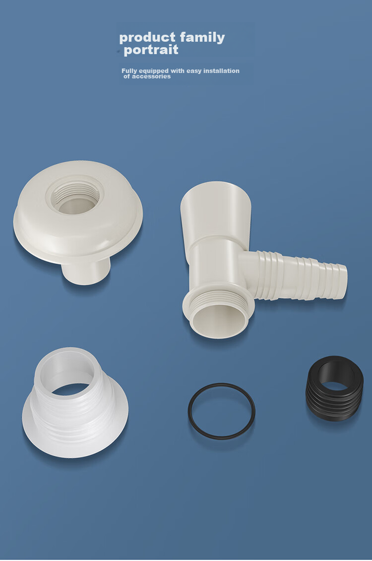 Larsd T16 Washing Machine Drain Pipe Tee Fitting, Anti-Odor Drainage Pipe Seal Ring Tee Two-I 15