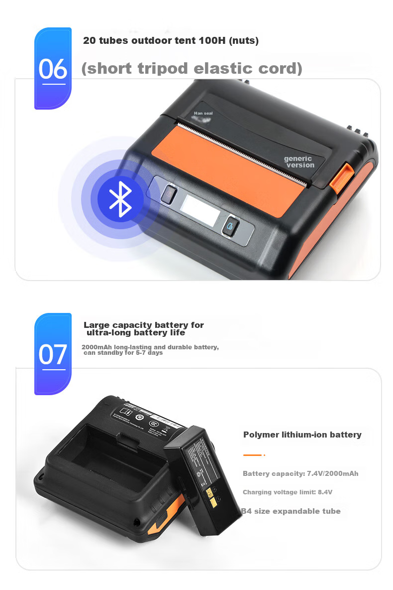 HPRT A300E Portable Express Delivery Single Mobile Bluetooth Universal Thermal Printer, Warehouse Label Pickup Code Electronic Shipping Label, Cainiao Post Station Printing Machine 13