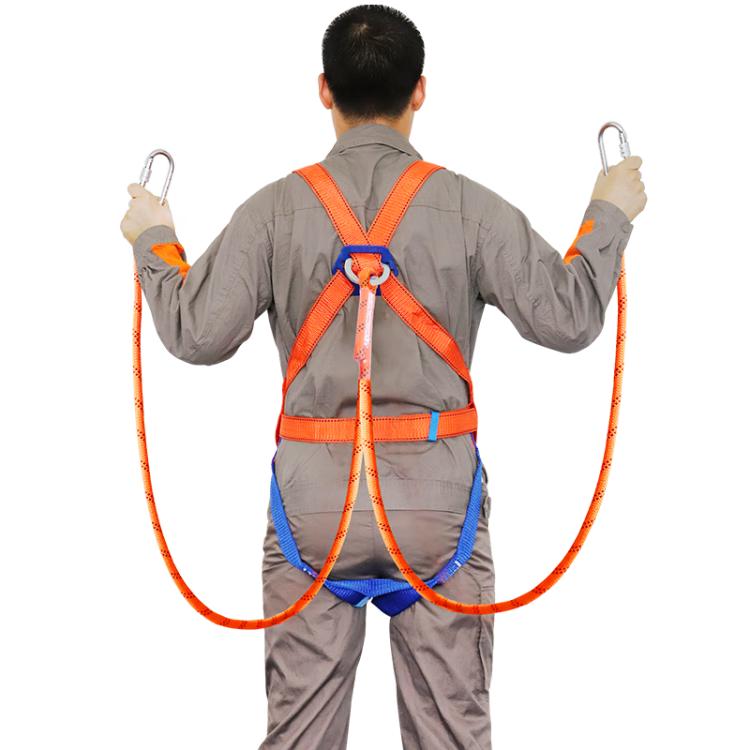 Jingte [Jingcang Speed Delivery] Five-Point Safety Harness, 2 Meters (Double Rope O-Shaped Buckle), Safety Rope, Fall Protection Safety Buckle, High-Altitude Work Safety Harness