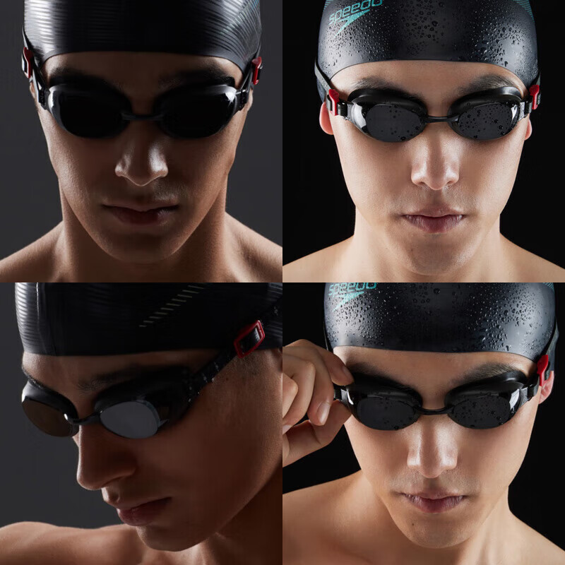 Очки для плавания Speedo Myopia, профессиональные, противотуманные, защита от солнца, водонепроницаемые, серо-дымчатые, -5.50 диоптрий
