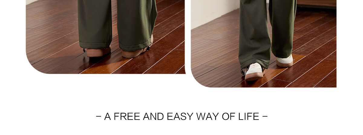 Halo Queen Women's Casual Pants, American-Style Breathable Loose Cargo Pants, High-Waisted Draping Parachute Pants H13KK2711 33