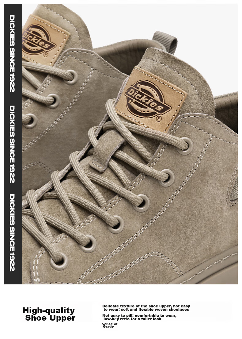 Dickies Men's Martin Boots Casual Trendy Versatile Comfortable Breathable Work Shoes Camel Color Size 43 7