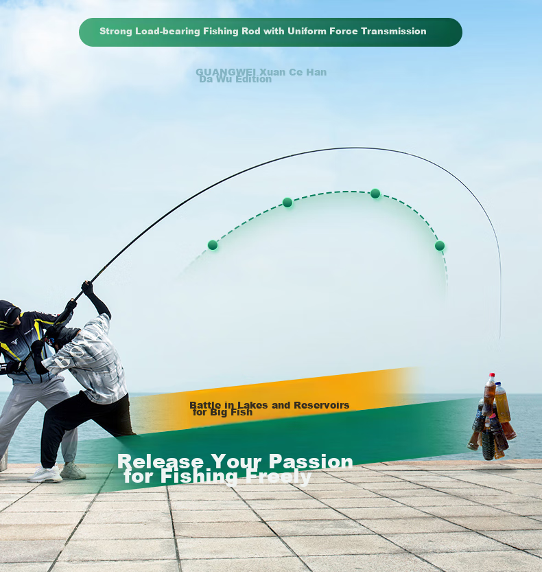 GW Fishing Rod Xuance Ji Big Fish Version, 5.7 Meters, Grass Green Big Fish Platform Fishing Rod, Powerful Pulling Big Fish Rod, Fish Finding Rod, Giant Fish 3