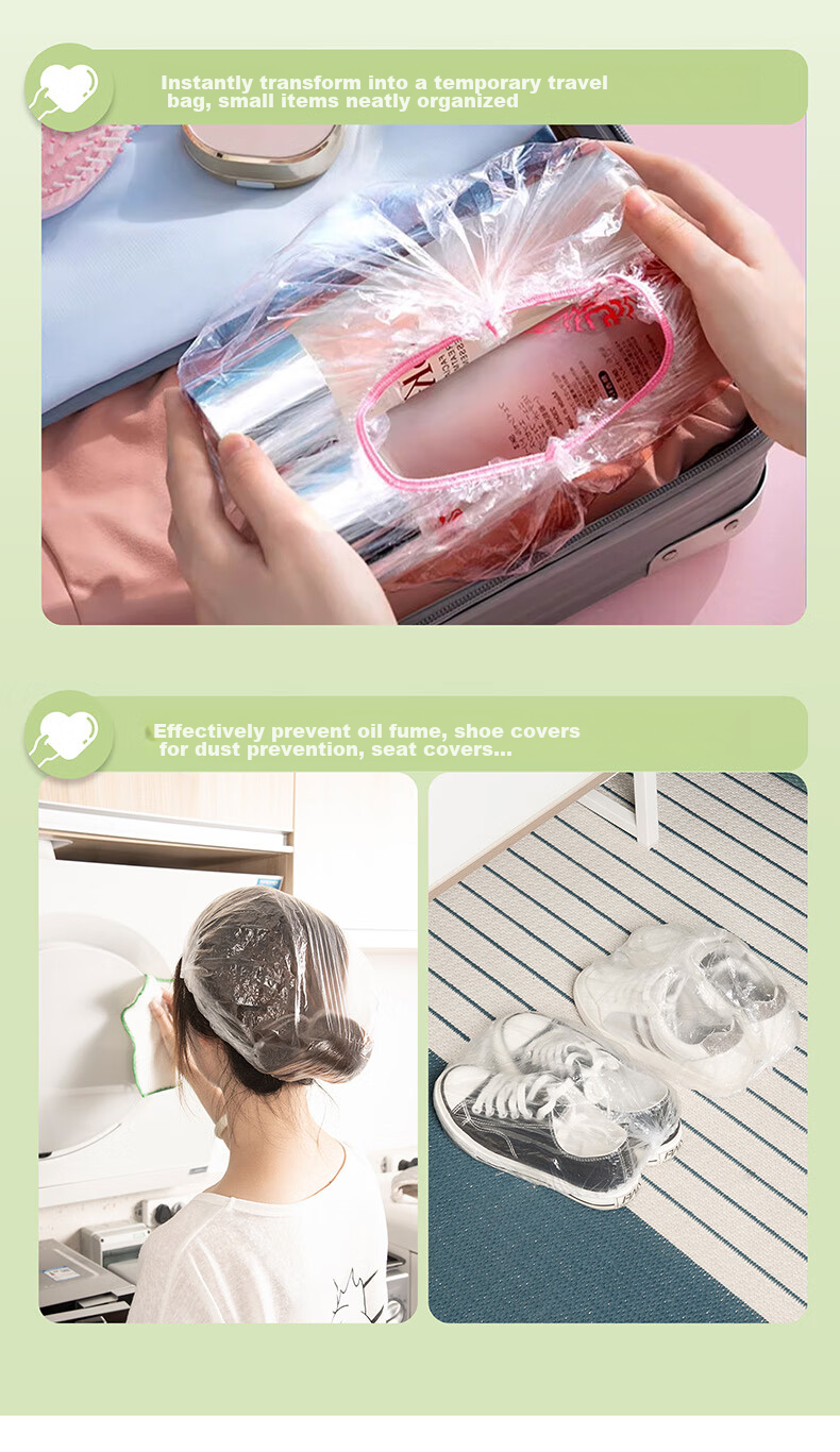 Easy Your Home Antibacterial Food Wrap Covers, 100 Pieces, Thickened Dust-Proof Covers, Microwave-Safe Food Grade Wrap Covers, Suitable for Large And Small Bowls 16