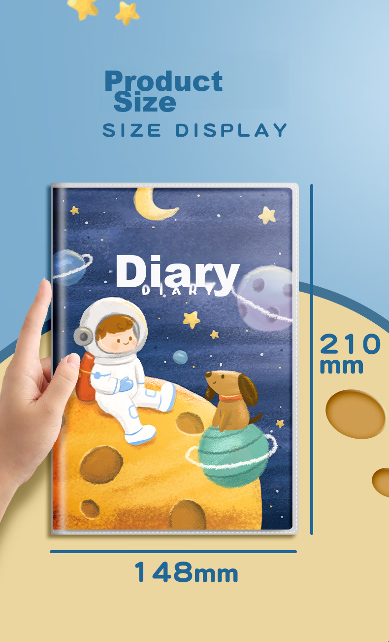 Jinzhi 4 Honda Grid Diary/Space Adventure Elementary School Student Glue-Bound Children's Notebook Writing Book First Grade Second Grade Third Grade Weekly Journal Notebook Elementary School Chinese Language Notebook 12