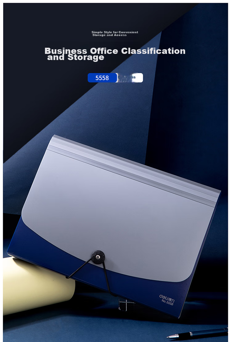 Deli 13-Slot A6 Handbag/accordian File Folder/document Holder, Multi-Layer Fashionable Handheld Conference Briefcase for Office And Study Use, White 5561 1