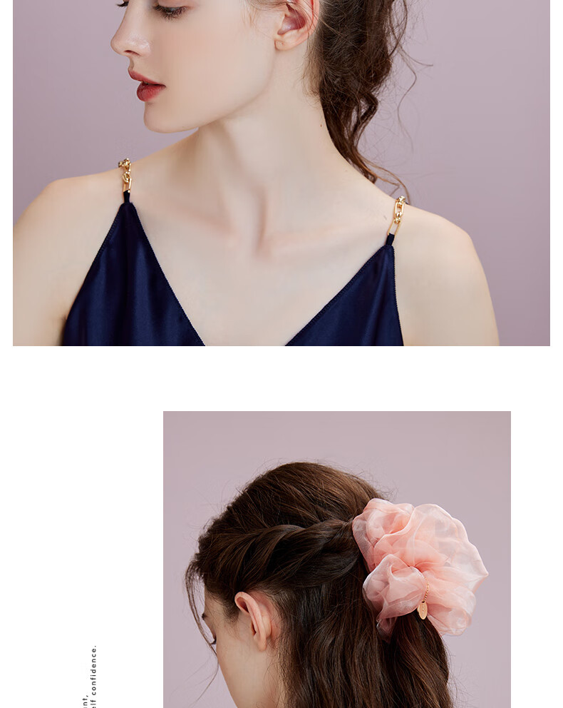 Royal Sasa Goddess Festival Gift Hair Accessory Premium Large Scrunchie Elegant Mesh Ponytail Hair Tie Hairband 8