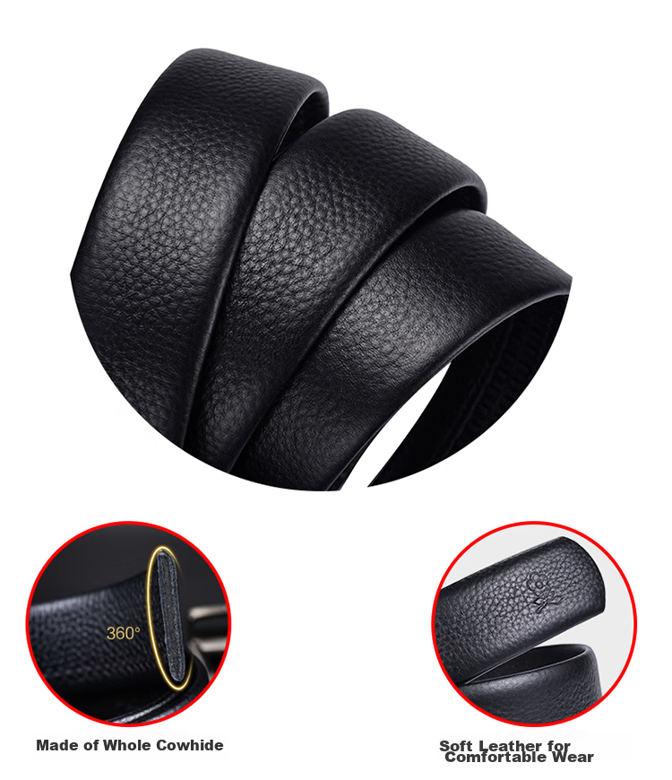MONTAGUT Men's Leather Belt, Automatic Buckle, Formal And Casual Wear, Father's Day Gift Box, Practical for Me 7