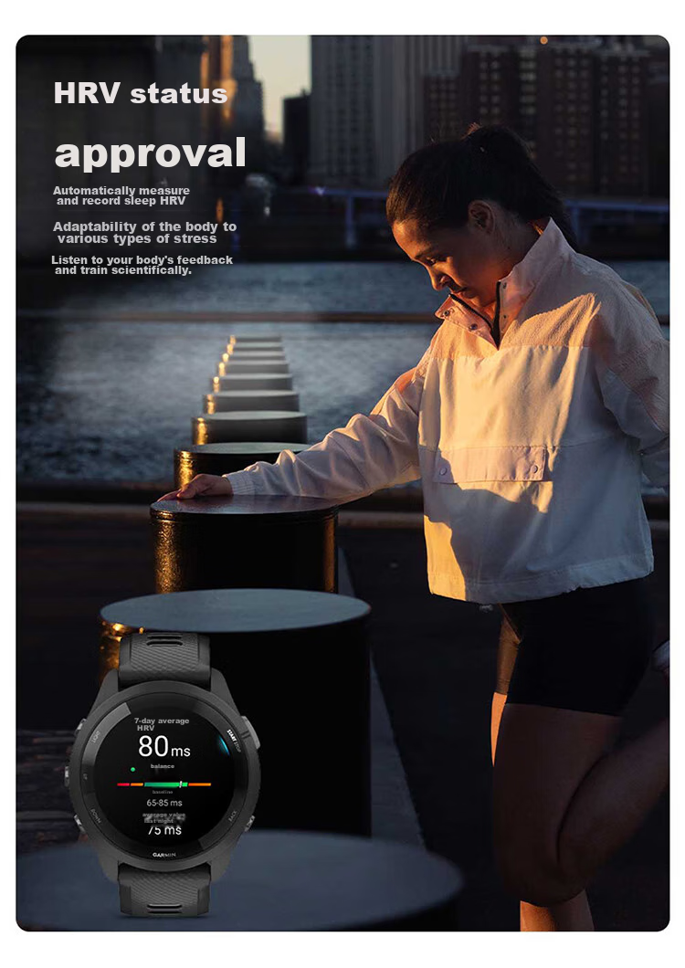 GARMIN FR265 Heart Rate Running Outdoor Sports Smartwatch Birthday Gift Forerunner265 Moonlight White 10