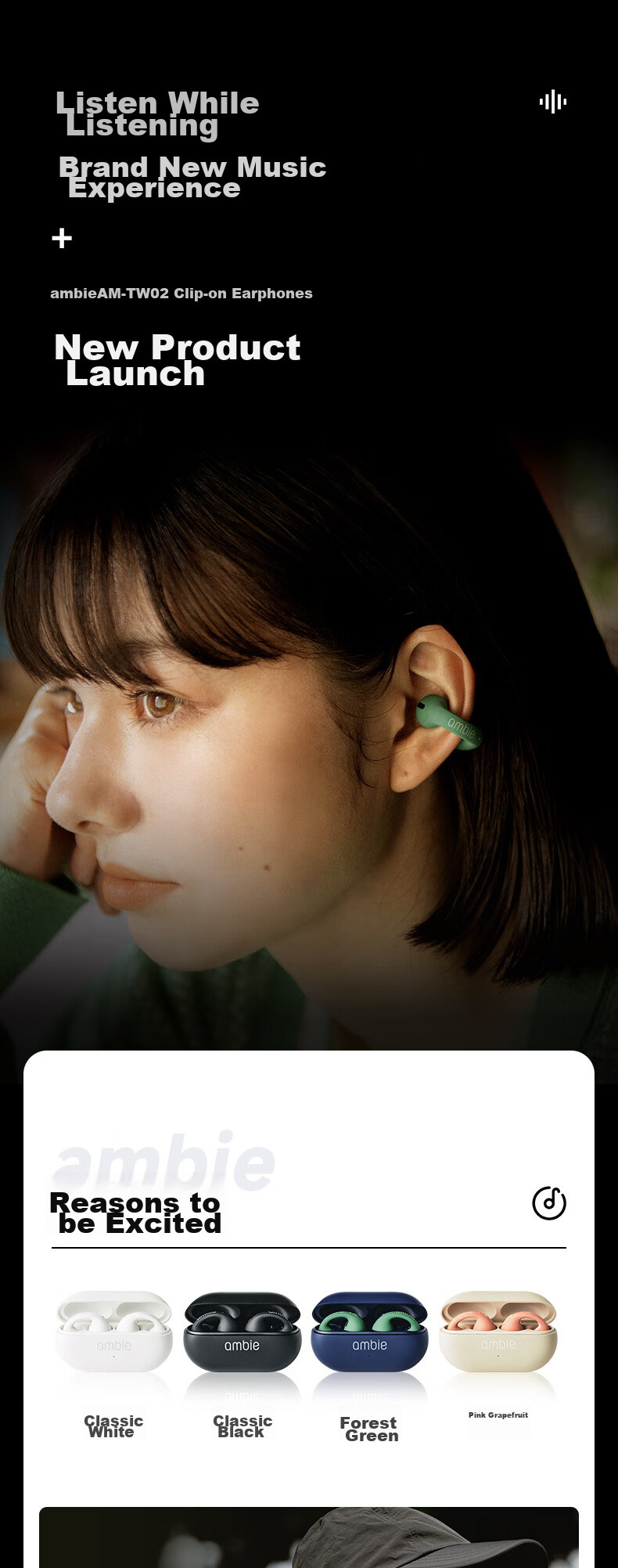 Ambie Liu Yutong's Sony Clip-On Non-In Bluetooth Headphones Wireless Earphones AM-TW02 Classic Black Apple Huawei Apple Huawei with Invoice Available 1