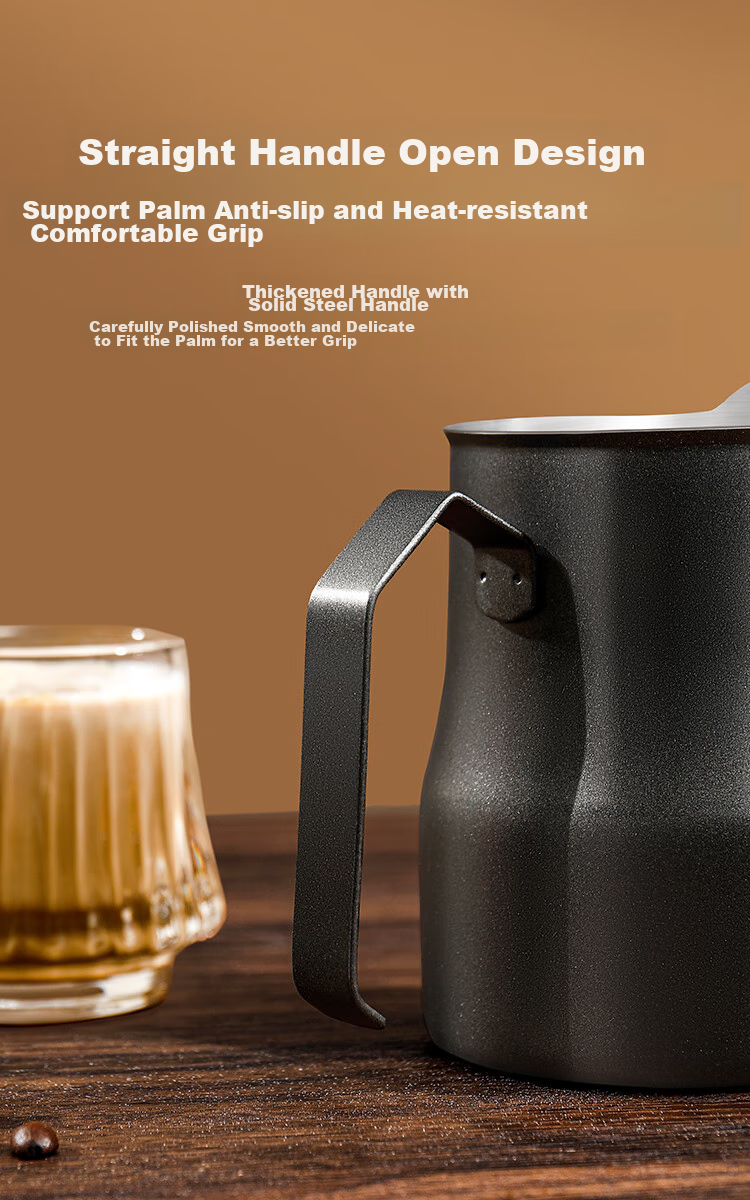 JD Original Pointed Mouth Slanted Spout Latte Art Cup, 304 Stainless Steel Thickened Milk Frother, Decorative Coffee Pot, 600ml Latte Art Pitcher, Silver Color 5