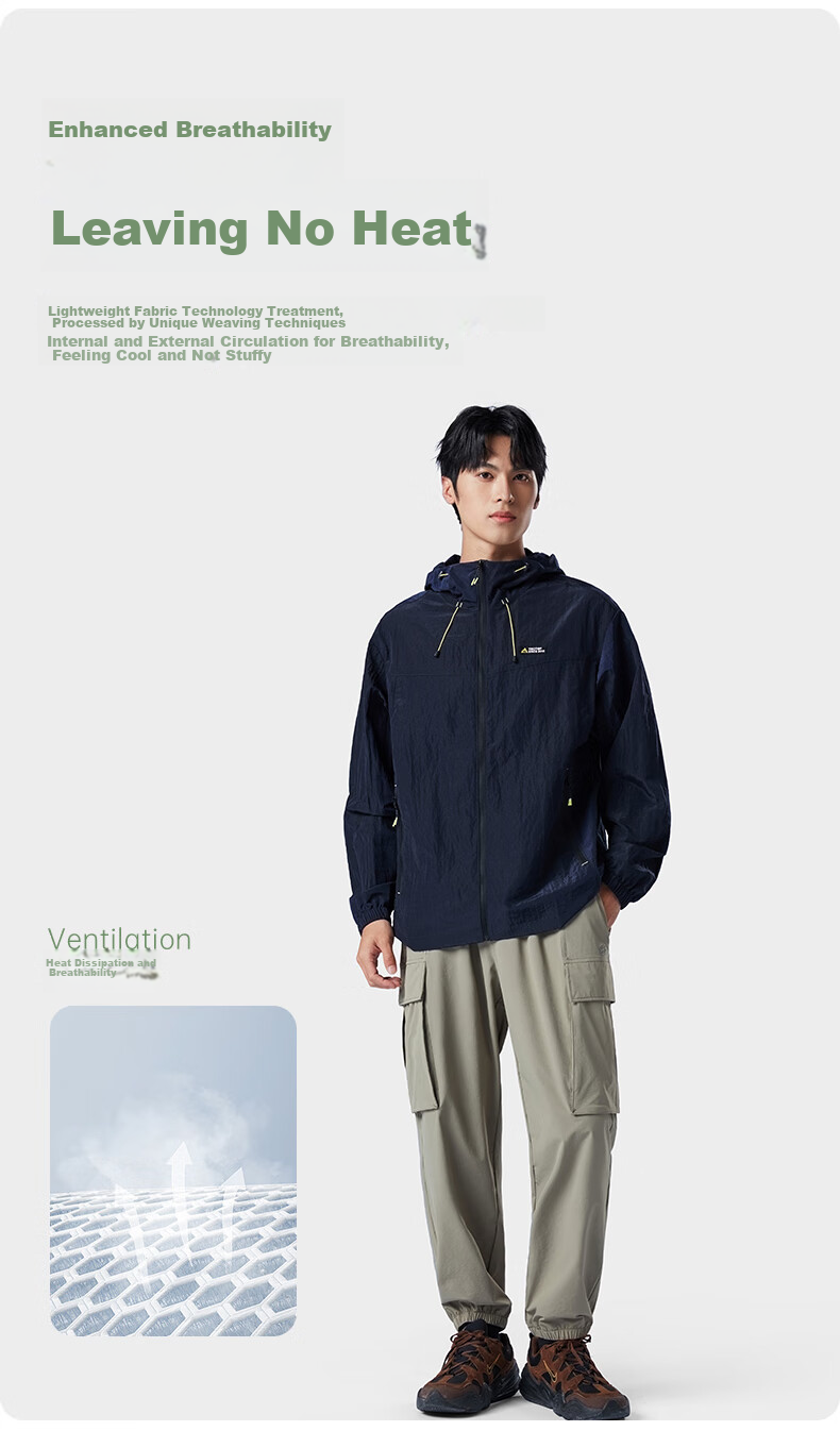 TECTOP Sun Protection Clothing, Summer UV-Resistant Couple Style, Outdoor Travel Windbreaker, Deep Navy Blue, Size L 6