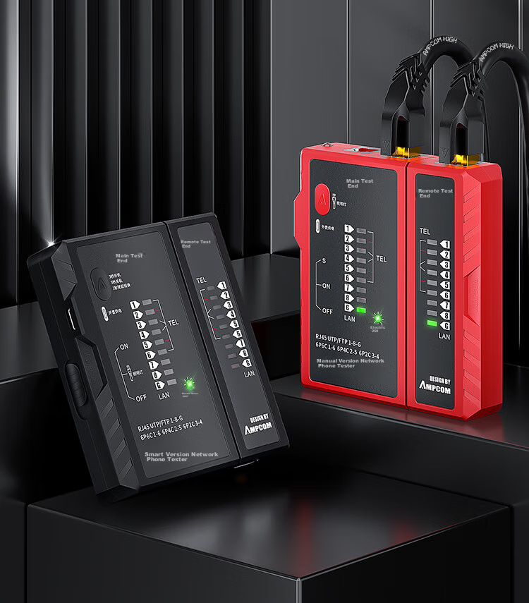 AMPCOM Network Cable Tester, Multifunctional RJ45 Connector Network Cable Tester with Charging POE Anti-Burn, RJ11 Telephone Line Intelligent Detection Tool AMBKZRJ4511 2